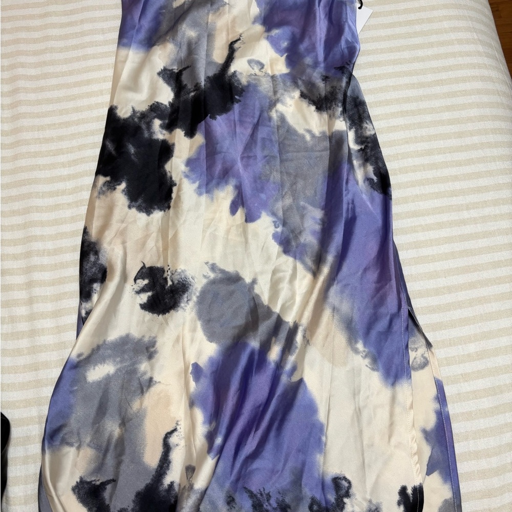 Abstract Print Maxi silk skirt